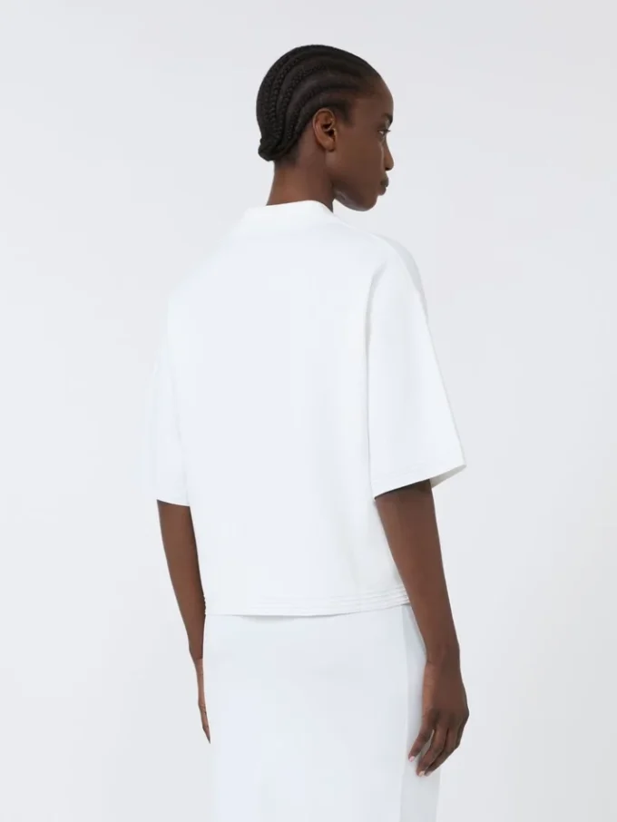 Viscose crepe yarn jumper, optical white