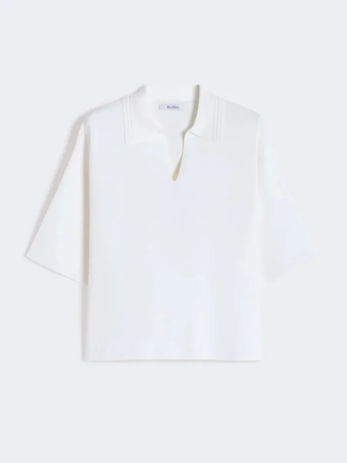 Viscose crepe yarn jumper, optical white