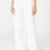 Viscose crepe yarn trousers, optical white Viscose crepe yarn trousers, optical white