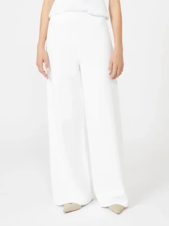 Viscose crepe yarn trousers, optical white