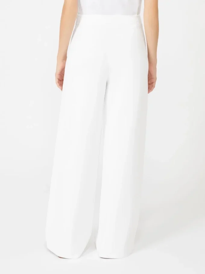 Viscose crepe yarn trousers, optical white Viscose crepe yarn trousers, optical white