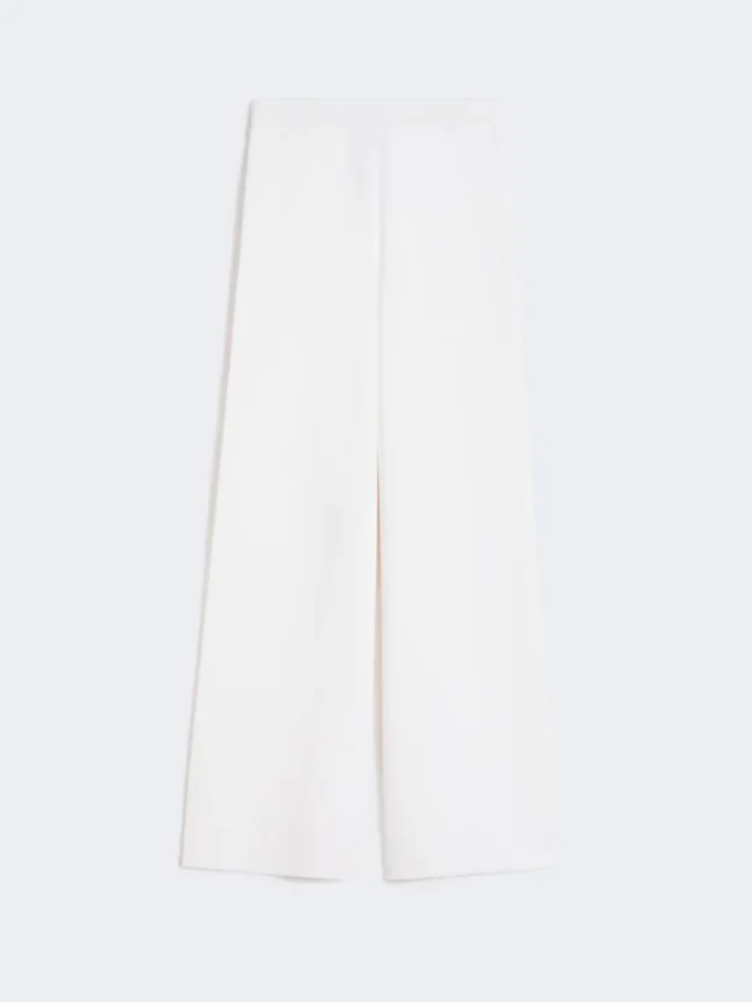 Viscose crepe yarn trousers, optical white Viscose crepe yarn trousers, optical white