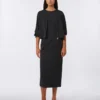Viscose jersey boxy jacket, black