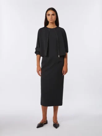 Viscose jersey boxy jacket, black