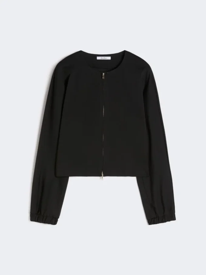 Viscose jersey boxy jacket, black