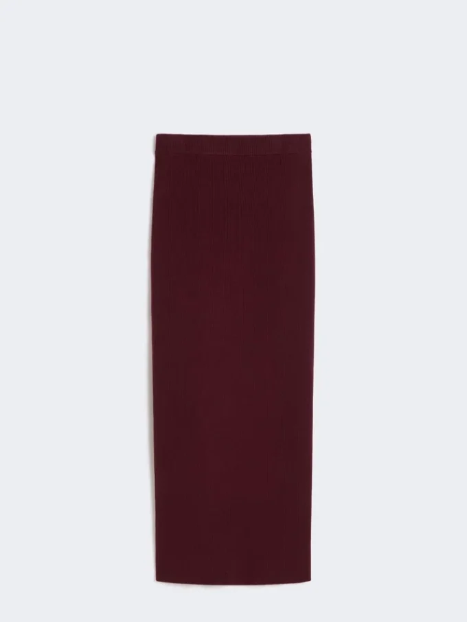Viscose pencil skirt, bordeaux