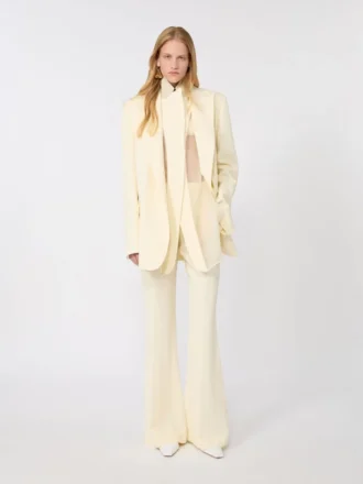 Viscose trousers, light yellow