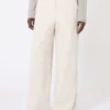 Washed cotton trousers, natural