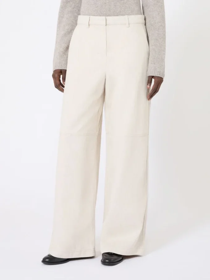 Washed cotton trousers, natural
