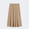 Washed gabardine skirt, hazelnut brown