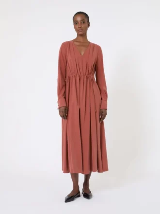 Washed silk canvas dress, terra cotta Washed silk canvas dress, terra cotta