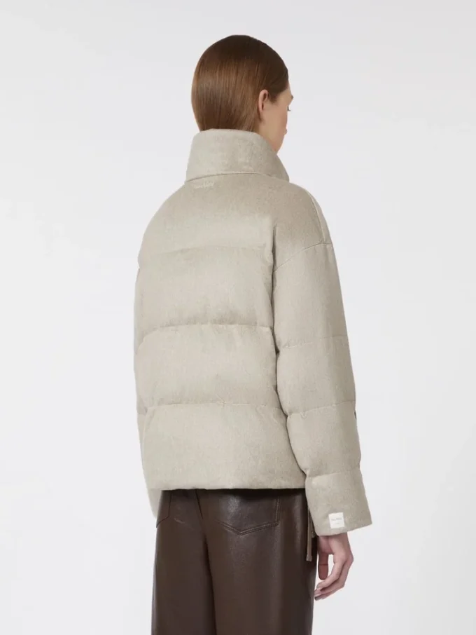 Water-repellent canvas and camel down jacket, sand