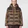 Water-repellent canvas belted down jacket, hazelnut brown Water-repellent canvas belted down jacket, hazelnut brown