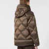 Water-repellent canvas belted down jacket, hazelnut brown Water-repellent canvas belted down jacket, hazelnut brown