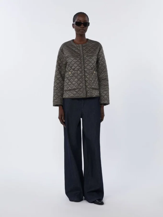 Water-repellent canvas padded jacket, dark grey