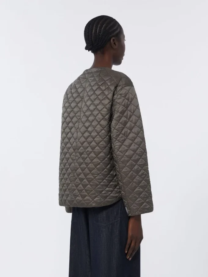 Water-repellent canvas padded jacket, dark grey