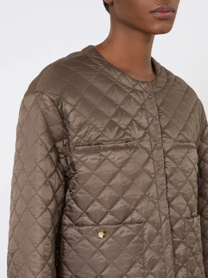 Water-repellent canvas padded jacket, hazelnut brown