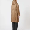 Water-repellent canvas padded parka, camel