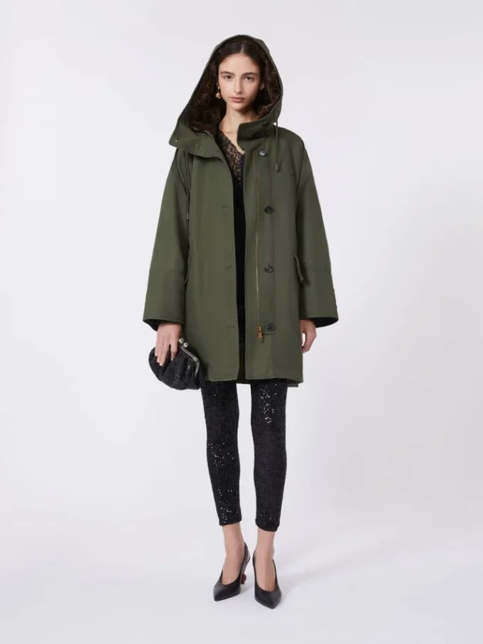 Water-repellent canvas parka, kaki Water-repellent canvas parka, kaki