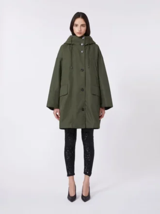 Water-repellent canvas parka, kaki