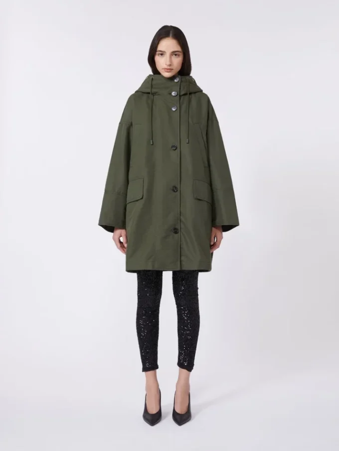 Water-repellent canvas parka, kaki Water-repellent canvas parka, kaki