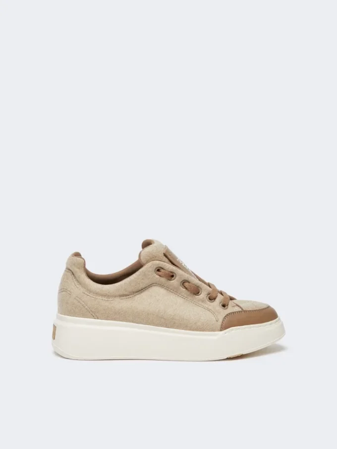 Water-repellent cashmere trainers, beige Water-repellent cashmere trainers, beige