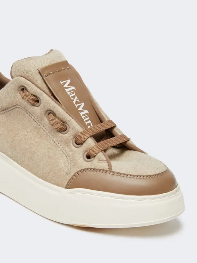 Water-repellent cashmere trainers, beige Water-repellent cashmere trainers, beige