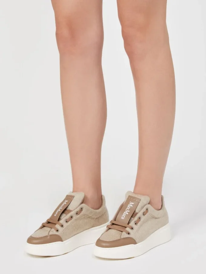 Water-repellent cashmere trainers, beige Water-repellent cashmere trainers, beige