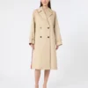 Water-repellent gabardine trench coat with print, plum Water-repellent gabardine trench coat with print, plum