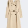 Water-repellent gabardine trench coat with print, plum Water-repellent gabardine trench coat with print, plum
