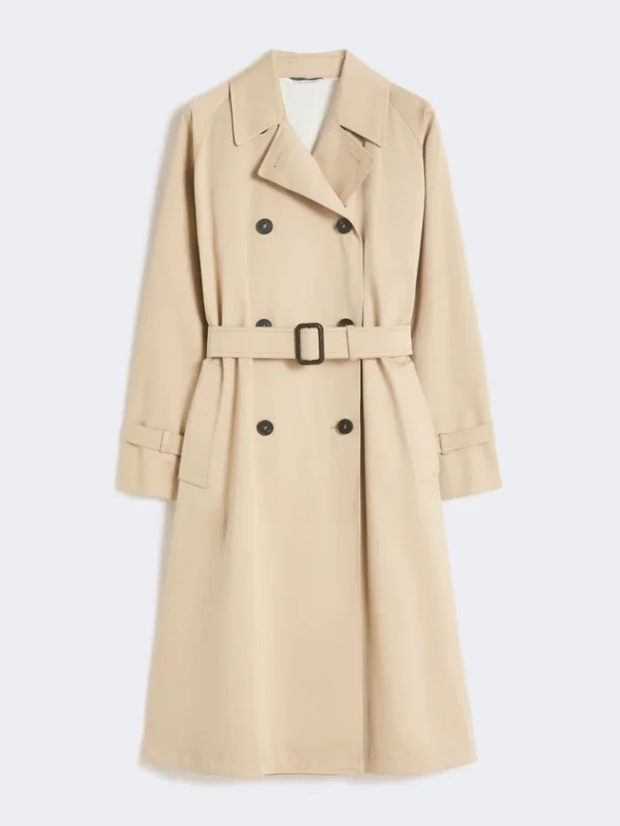 Water-repellent gabardine trench coat with print, plum Water-repellent gabardine trench coat with print, plum