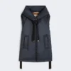 Water-repellent padded canvas hooded gilet, midnightblue Water-repellent padded canvas hooded gilet, midnightblue