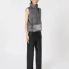 Water-repellent padded cashmere and canvas gilet, medium grey Water-repellent padded cashmere and canvas gilet, medium grey