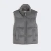 Water-repellent padded cashmere and canvas gilet, medium grey Water-repellent padded cashmere and canvas gilet, medium grey