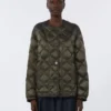 Water-repellent quilted canvas down jacket, dark green Water-repellent quilted canvas down jacket, dark green