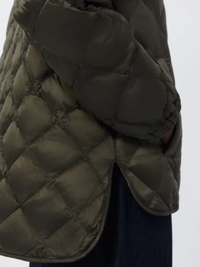 Water-repellent quilted canvas down jacket, dark green Water-repellent quilted canvas down jacket, dark green