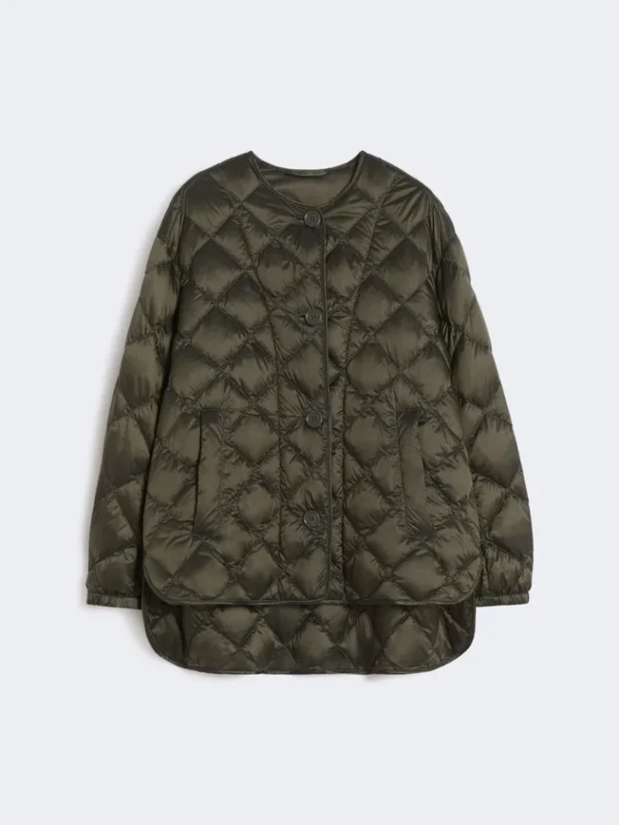 Water-repellent quilted canvas down jacket, dark green Water-repellent quilted canvas down jacket, dark green