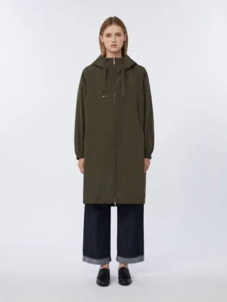 Water-repellent taffeta parka, green