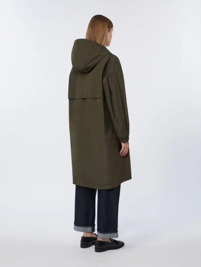 Water-repellent taffeta parka, green