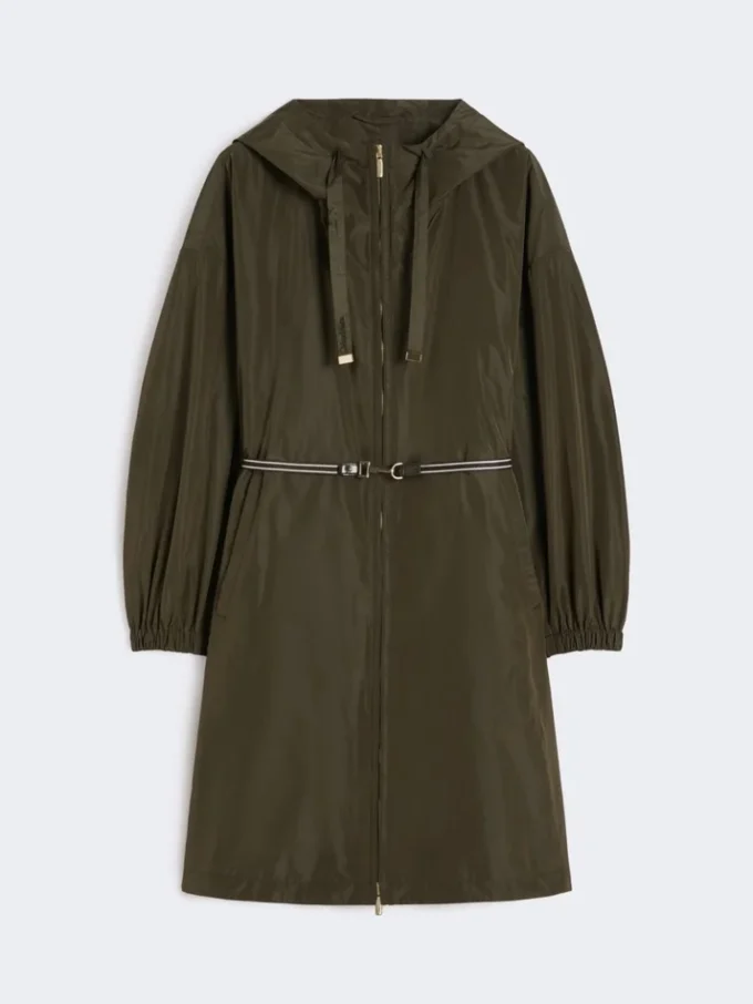 Water-repellent taffeta parka, green