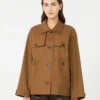 Water-repellent twill jacket, tobacco