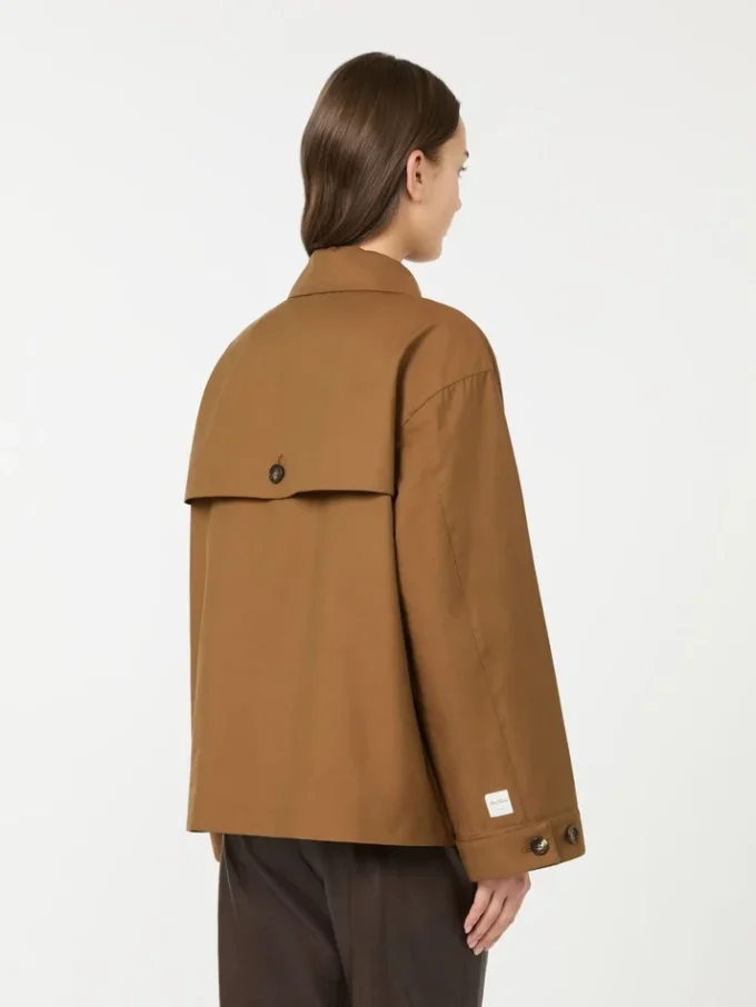 Water-repellent twill jacket, tobacco