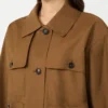 Water-repellent twill jacket, tobacco