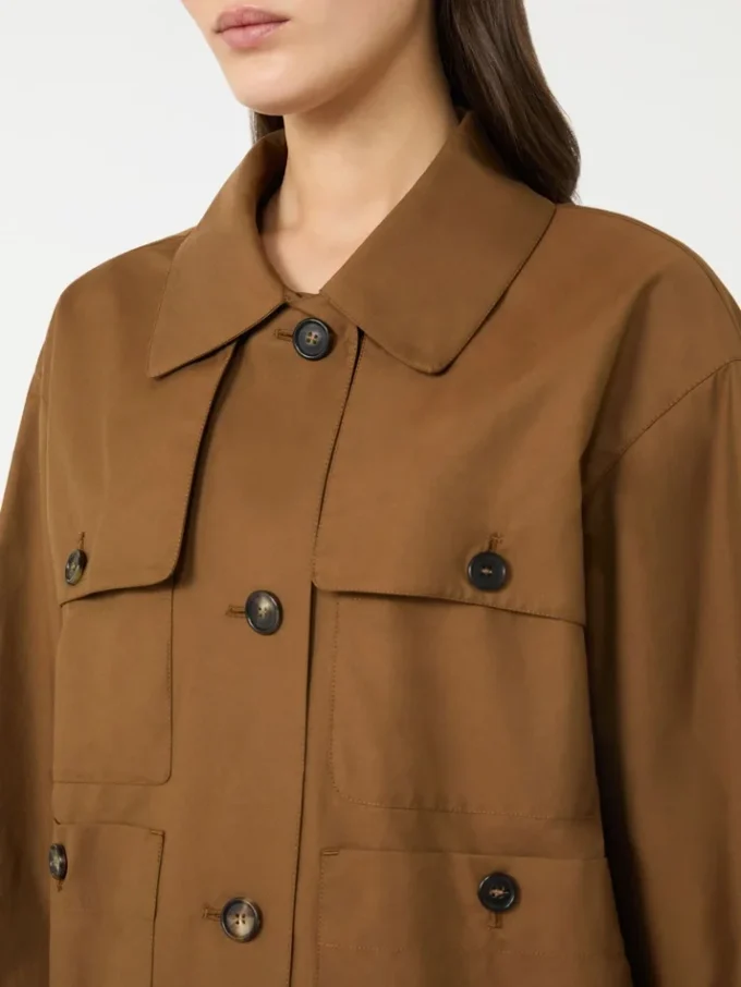 Water-repellent twill jacket, tobacco