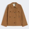 Water-repellent twill jacket, tobacco