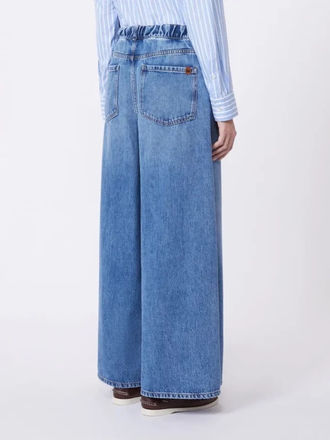 Wide, cotton denim jeans, navy Wide, cotton denim jeans, navy