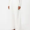 Wide-fit cotton and linen trousers, white Wide-fit cotton and linen trousers, white