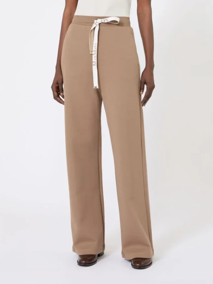 Wide-fit jersey trousers, camel Wide-fit jersey trousers, camel