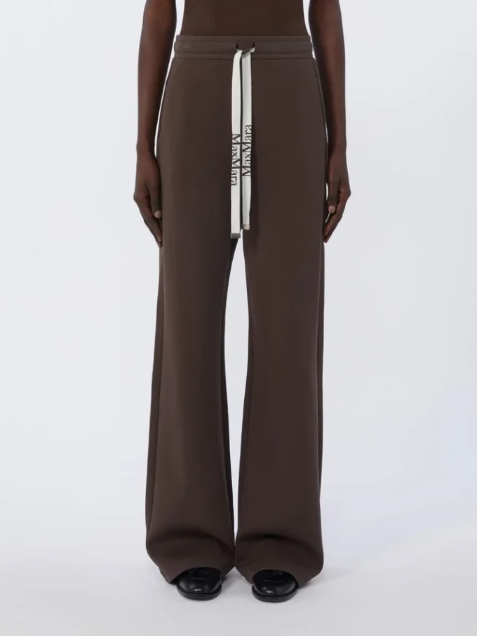 Wide-fit jersey trousers, chocolate Wide-fit jersey trousers, chocolate