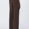 Wide-fit jersey trousers, chocolate Wide-fit jersey trousers, chocolate